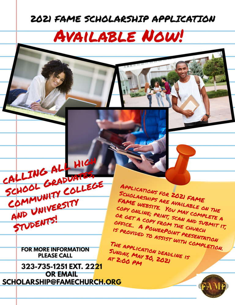 2025 FAME SCHOLARSHIP APPLICATION